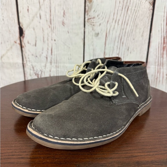 Kenneth Cole Reaction Gray and Brown Suede Leather Derby Sneakers casual 10 - Picture 4 of 17